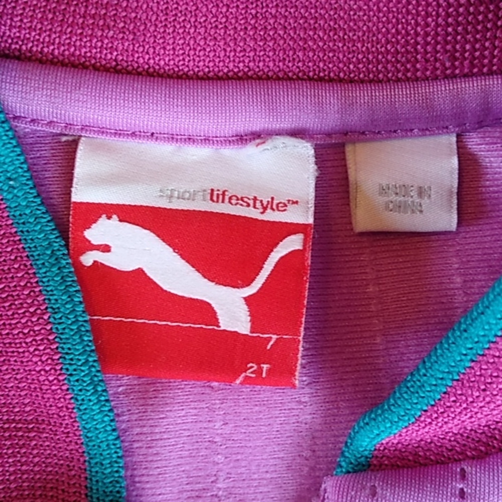 Puma Track Jacket. Toddler Girls 2T. Purple/Pink/Teal. - Picture 5 of 9